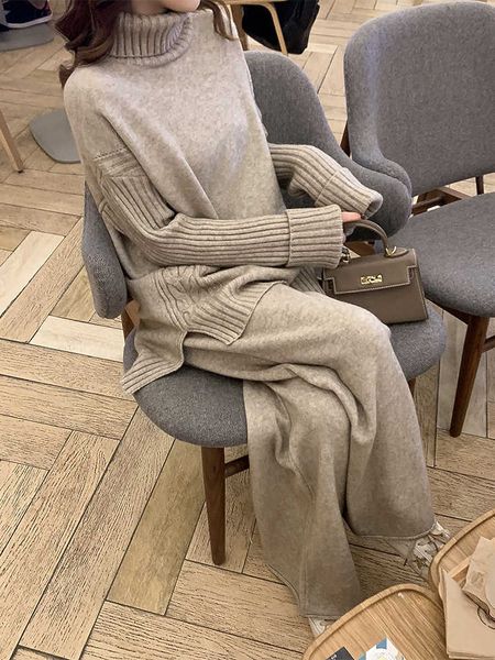 autumn winter sweater set women tracksuit knitted suits 2 piece set warm turtleneck sweater pullovers wide legs pants wild 210610, White
autumn winter sweater set women tracksuit knitted suits 2 piece set warm turtleneck sweater pullovers wide legs pants wild 210610, White