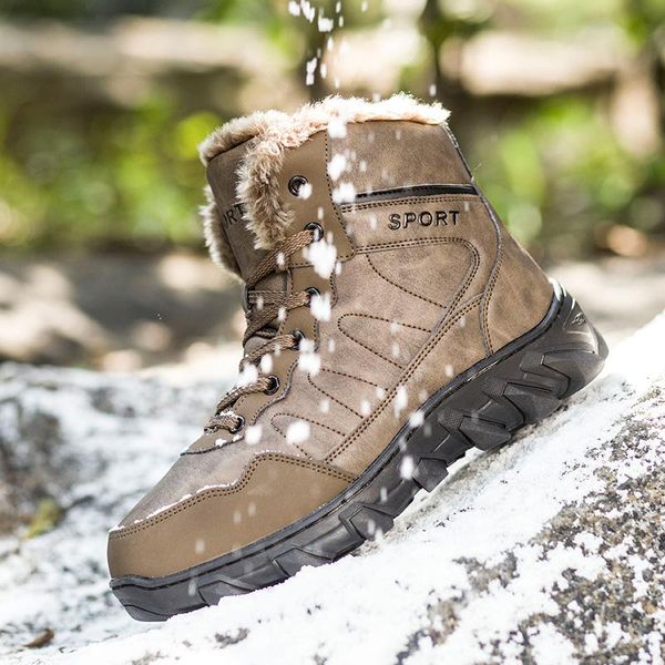 boots winter men waterproof leather hiking shoes super warm plush snow outdoor non-slip male footwear work size 48, Black
boots winter men waterproof leather hiking shoes super warm plush snow outdoor non-slip male footwear work size 48, Black