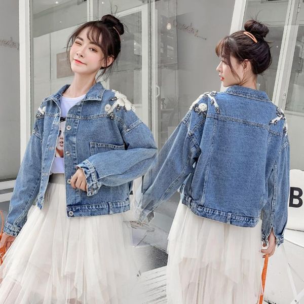 women's jackets sexemara fashion spring the loose embroidery beaded denim jacket, Black;brown
women's jackets sexemara fashion spring the loose embroidery beaded denim jacket, Black;brown