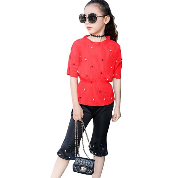 clothing sets girls clothes blouse + pearls pants casual style summer children's tracksuits 6 8 10 12 14, White
clothing sets girls clothes blouse + pearls pants casual style summer children's tracksuits 6 8 10 12 14, White