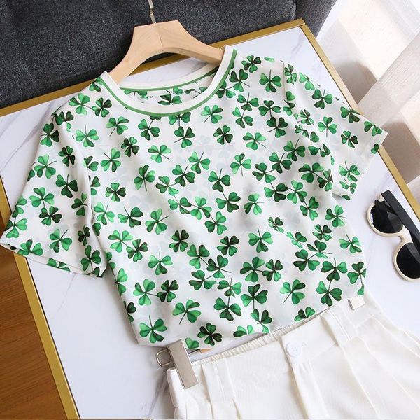 women's blouses & shirts four-leaf clover printed chiffon shirt women short-sleeved 2021 summer bottoming fashion blouse, White
women's blouses & shirts four-leaf clover printed chiffon shirt women short-sleeved 2021 summer bottoming fashion blouse, White