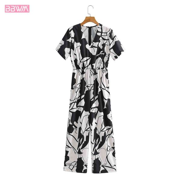 vintage v-neck short-sleeved women temperament floral slim fit jumpsuit seaside resort casual loose straight chic female rompers 210507, Black;white
vintage v-neck short-sleeved women temperament floral slim fit jumpsuit seaside resort casual loose straight chic female rompers 210507, Black;white