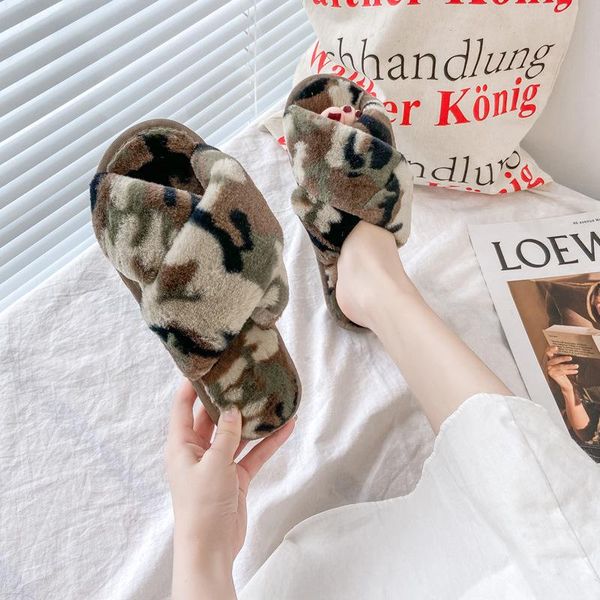 plush slippers camouflage fur slides for women fuzzy home footwear 2021 house sandals, Black
plush slippers camouflage fur slides for women fuzzy home footwear 2021 house sandals, Black
