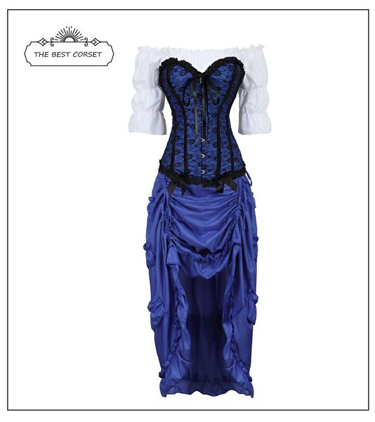 Steampunk Corset Dress Vintage skirt Goddess Costume High Low Ruffle Party Pirate Skirts Lolita Medieval Victorian 3-piece Set, Black
Steampunk Corset Dress Vintage skirt Goddess Costume High Low Ruffle Party Pirate Skirts Lolita Medieval Victorian 3-piece Set, Black