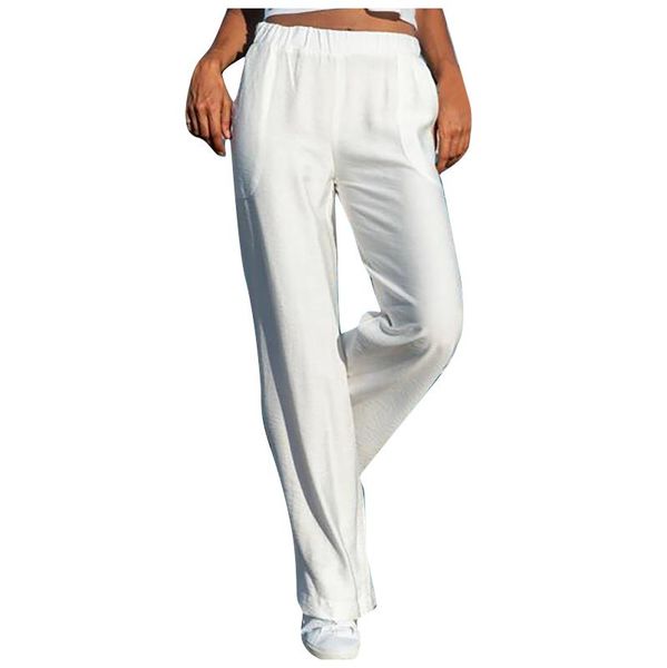women's pants & capris casual cotton linen straight elastic waist wide leg long ladies high trousers, Black;white
women's pants & capris casual cotton linen straight elastic waist wide leg long ladies high trousers, Black;white
