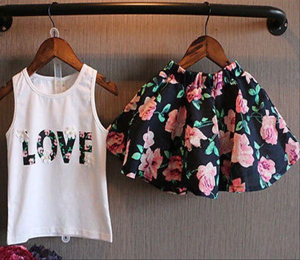 summer children cute suit kids baby girls outfits t shirt floral skirt clothes set fashion, White
summer children cute suit kids baby girls outfits t shirt floral skirt clothes set fashion, White