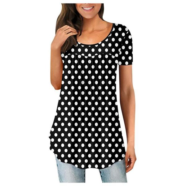 women's t-shirt ladies summer 2021 print retro loose waist short sleeve pleated graphic, White
women's t-shirt ladies summer 2021 print retro loose waist short sleeve pleated graphic, White