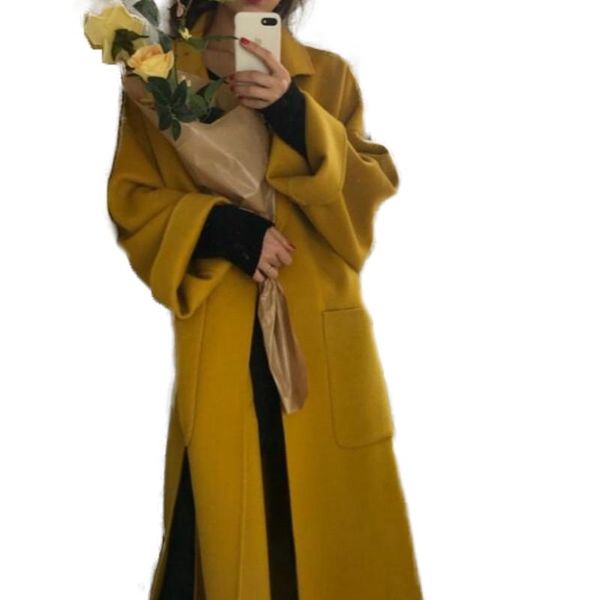women's wool & blends women elegant winter cashmere overcoat long bandage woolen coat cardigan loose coats mujer manteau femme, Black
women's wool & blends women elegant winter cashmere overcoat long bandage woolen coat cardigan loose coats mujer manteau femme, Black