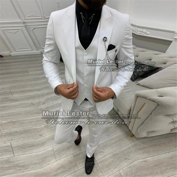 men's suits & blazers handsome white men slim fit smoking blazer custom made business office work jacket+vest+pants wedding tuxedo cost, White;black
men's suits & blazers handsome white men slim fit smoking blazer custom made business office work jacket+vest+pants wedding tuxedo cost, White;black