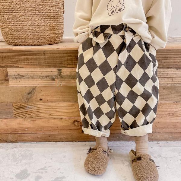 trousers wlg kids boys girls plaid pants spring fall black coffee casual harem baby all match bottoms for 1-6 years, Blue
trousers wlg kids boys girls plaid pants spring fall black coffee casual harem baby all match bottoms for 1-6 years, Blue