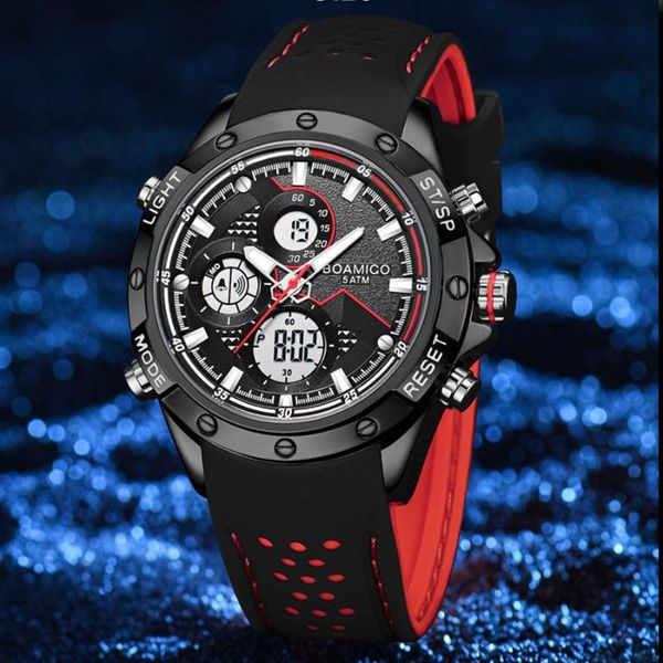 wristwatches boamigo digital chronograph leather watch men military fashion quartz sports watches waterproof analog led clock reloj hombre, Slivery;brown
wristwatches boamigo digital chronograph leather watch men military fashion quartz sports watches waterproof analog led clock reloj hombre, Slivery;brown