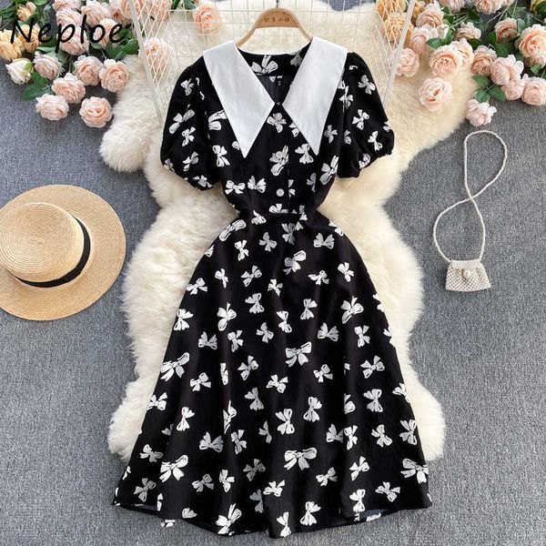 neple french temperament dress women high waist hip a line slim vestidos peter pan collar short sleeve print robe summer 2021 c0607, Black;gray
neple french temperament dress women high waist hip a line slim vestidos peter pan collar short sleeve print robe summer 2021 c0607, Black;gray