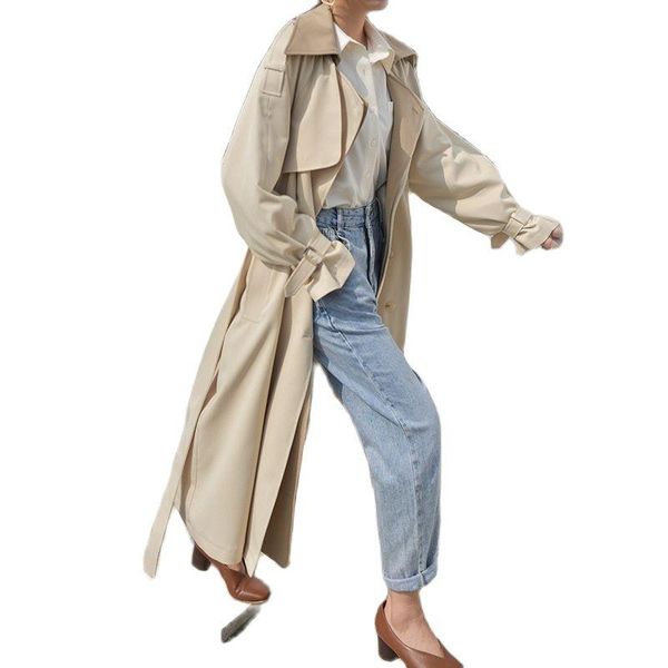 women's trench coats long coat 2021 autumn fashion length double lapel collar sashe women high end england style clothes, Tan;black
women's trench coats long coat 2021 autumn fashion length double lapel collar sashe women high end england style clothes, Tan;black