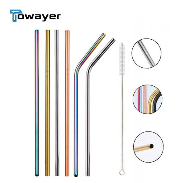drinking straws reusable metal set with cleaner brush 304 stainless steel straw milk drinkware bar party accessory
drinking straws reusable metal set with cleaner brush 304 stainless steel straw milk drinkware bar party accessory