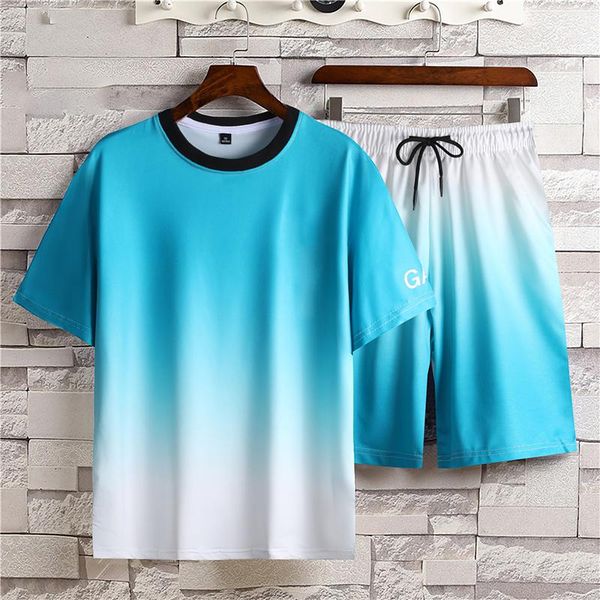 men's tracksuits 4xl ice silk gradient color suit summer thin short sleeves a set of boys trend with leisure sports two sets, Gray
men's tracksuits 4xl ice silk gradient color suit summer thin short sleeves a set of boys trend with leisure sports two sets, Gray