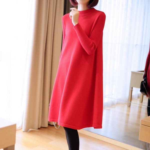 casual dresses fashion red round neck long sleeve loose plus woman pullover knit dress simple tide autumn winter td151, Black;gray
casual dresses fashion red round neck long sleeve loose plus woman pullover knit dress simple tide autumn winter td151, Black;gray
