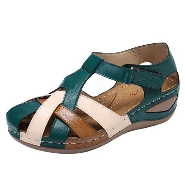 sandals summer women's retro round toe wedges ladies roman shoes cross buckle, Black
sandals summer women's retro round toe wedges ladies roman shoes cross buckle, Black