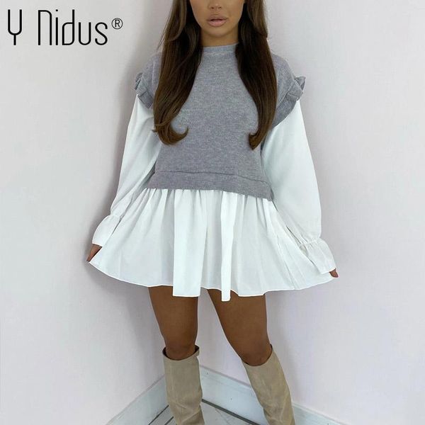 women's blouses & shirts ribbed ruffle blouse women 2021 spring autumn patchwork o-neck casual long sleeve pullover ladies elegant blu, White
women's blouses & shirts ribbed ruffle blouse women 2021 spring autumn patchwork o-neck casual long sleeve pullover ladies elegant blu, White
