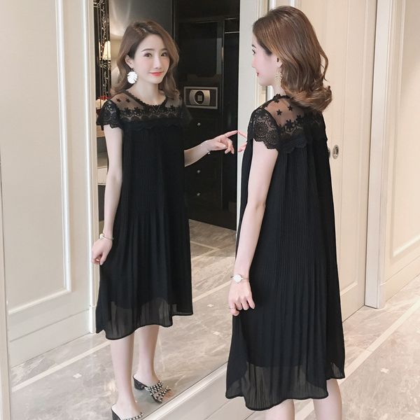 maternity dress summer maternity sleeveless clothes for pregnant women chiffon pleated vestidos lace pregnancy clothing plus size, White
maternity dress summer maternity sleeveless clothes for pregnant women chiffon pleated vestidos lace pregnancy clothing plus size, White