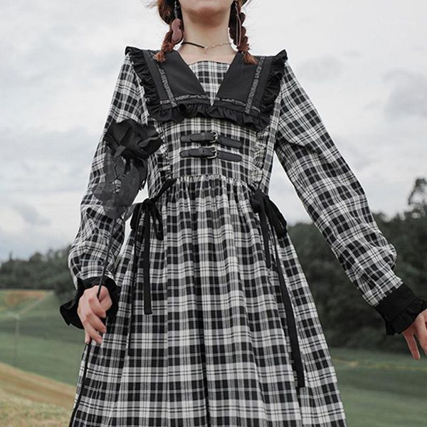 casual dresses yangelo gothic lolita dress goth plaid women kawaii midi ruffle long sleeve for girls sweet patchwork vestido, Black;gray
casual dresses yangelo gothic lolita dress goth plaid women kawaii midi ruffle long sleeve for girls sweet patchwork vestido, Black;gray