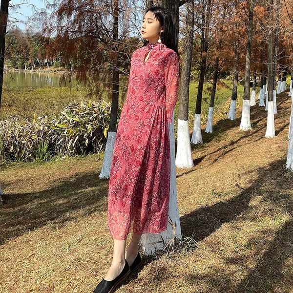 casual dresses qpfjqd ladies one button silk wrinkle dress stand collar 2021 summer autumn woman print floral retro long, Black;gray
casual dresses qpfjqd ladies one button silk wrinkle dress stand collar 2021 summer autumn woman print floral retro long, Black;gray
