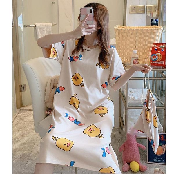 women's sleepwear summer korean sweet cartoon nightdress comfortable short sleeve plus size kawaii pijama feminino with cloth bag, Black;red
women's sleepwear summer korean sweet cartoon nightdress comfortable short sleeve plus size kawaii pijama feminino with cloth bag, Black;red