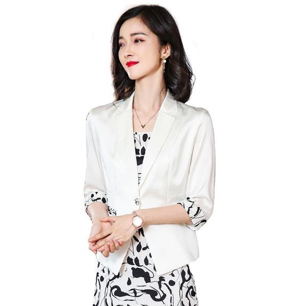 women's suits & blazers silk satin jacket women spring and autumn design sense suit white thin fall loose long-sleeved woman, White;black
women's suits & blazers silk satin jacket women spring and autumn design sense suit white thin fall loose long-sleeved woman, White;black