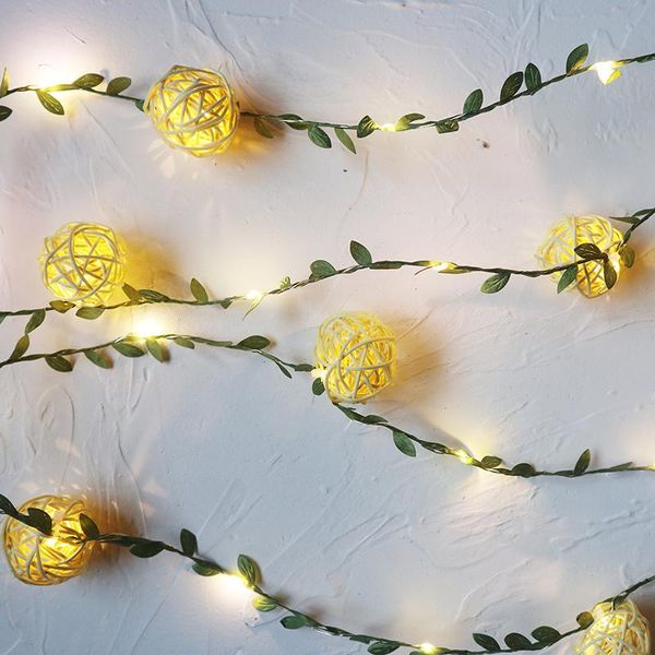 strings tiny leaves garland fairy lights with rattan balls battery operated for wedding party christmas home table decoration
strings tiny leaves garland fairy lights with rattan balls battery operated for wedding party christmas home table decoration