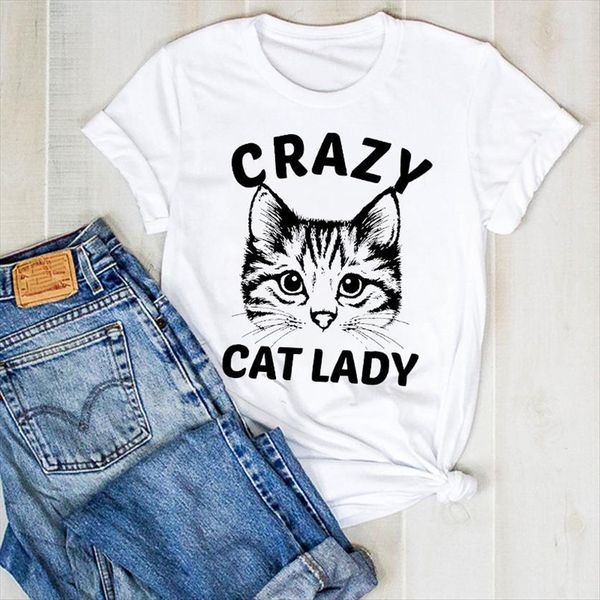 summer cat crazy cute printed womens t shirts cartoon tee clothes graphic clothing, White
summer cat crazy cute printed womens t shirts cartoon tee clothes graphic clothing, White
