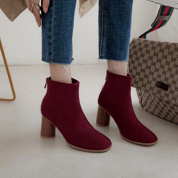 boots european and american retro round head thick heel women's zipper high-heeled shoes, Black
boots european and american retro round head thick heel women's zipper high-heeled shoes, Black