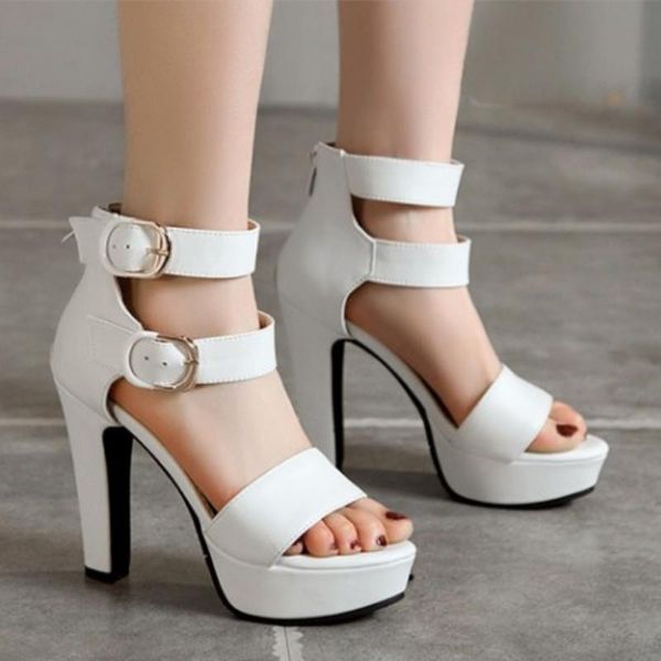 fanyuan women sandals gladiator buckle high heel summer shoes zipper fashion platform party lady footwear size 34-43, Black
fanyuan women sandals gladiator buckle high heel summer shoes zipper fashion platform party lady footwear size 34-43, Black