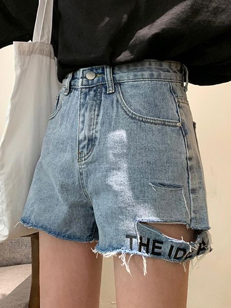 women's jeans 2021 summer ripped denim shorts casual loose vintage letter wide leg short harajuk plus size femme, Blue
women's jeans 2021 summer ripped denim shorts casual loose vintage letter wide leg short harajuk plus size femme, Blue