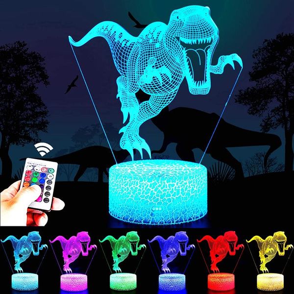 night lights dinosaur toys,16 colors 3d illusion light desk lamp with remote control lighting for kids bedroom bedside anime decor
night lights dinosaur toys,16 colors 3d illusion light desk lamp with remote control lighting for kids bedroom bedside anime decor