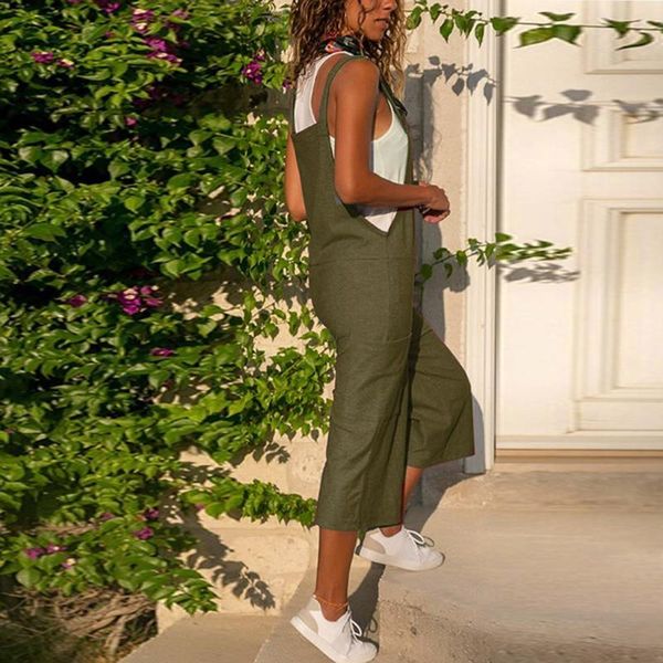 women bodysuit sleeveless dungarees loose cotton linen long playsuit party jumpsuits for feminino 2021 women's & rompers, Black;white
women bodysuit sleeveless dungarees loose cotton linen long playsuit party jumpsuits for feminino 2021 women's & rompers, Black;white