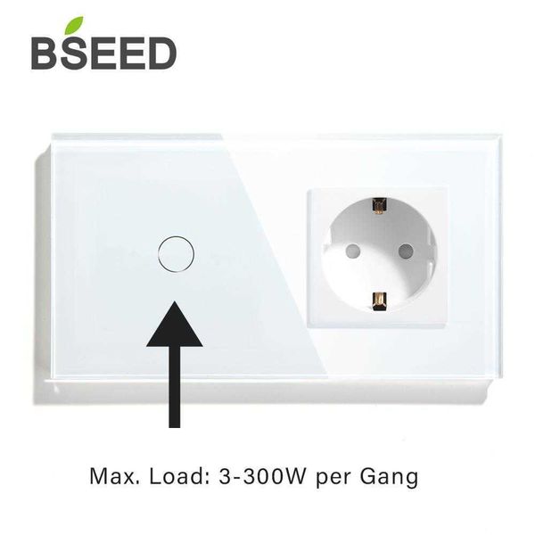 bseed mvava touch light 1 2 3 gang with eu standard socket plug black white gold crystal glass panel switch 16a
bseed mvava touch light 1 2 3 gang with eu standard socket plug black white gold crystal glass panel switch 16a