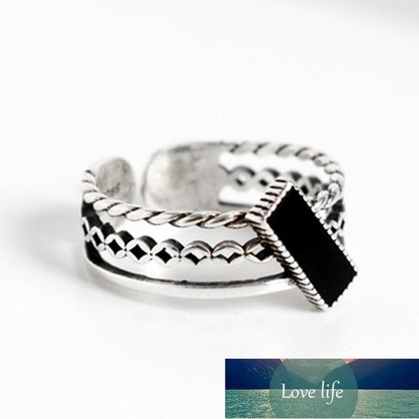925 sterling silver black drop glaze rectangle thai silver color ring fashion double layer twist rope ring jewelry s-r566
925 sterling silver black drop glaze rectangle thai silver color ring fashion double layer twist rope ring jewelry s-r566