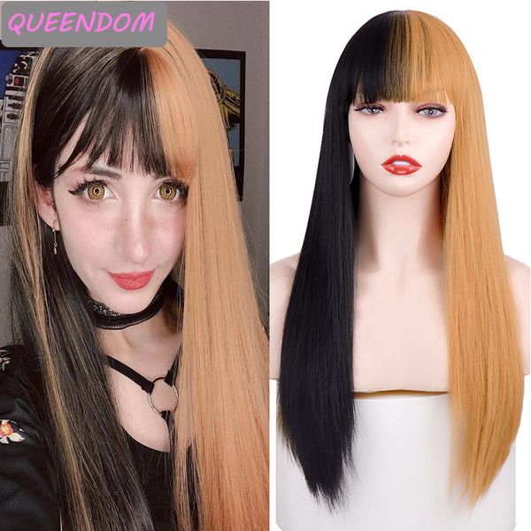 24 inch half black half orange wig long blue purple synthetic womens wigs with bangs natural heat resistant lolita wig cosplay
24 inch half black half orange wig long blue purple synthetic womens wigs with bangs natural heat resistant lolita wig cosplay