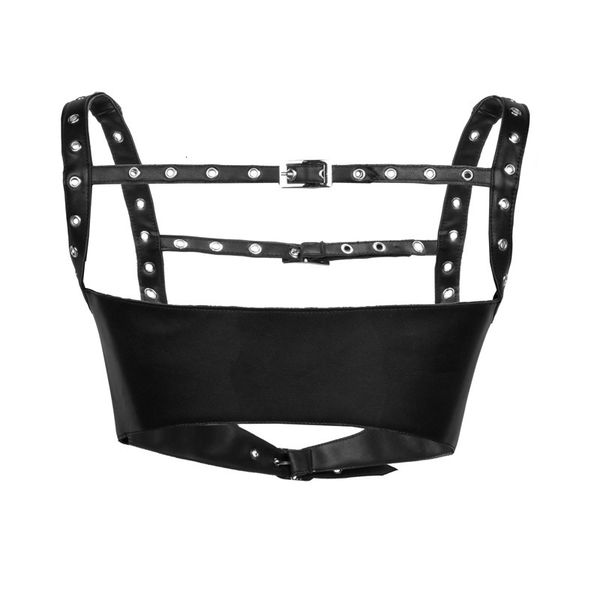 costumes solid color versatile trendy piece adjustable decoration wide strap leather punk trend gothic top, Black
costumes solid color versatile trendy piece adjustable decoration wide strap leather punk trend gothic top, Black