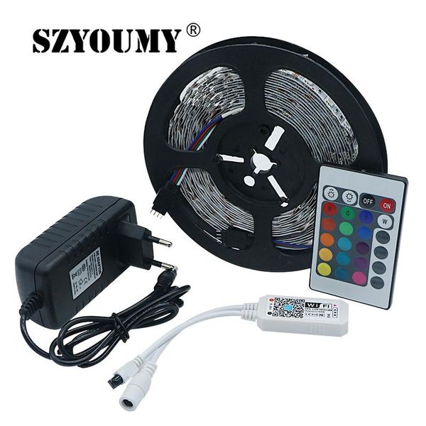 music wifi remote led strip light smd 5m 150leds flexible tape 30leds/m diode ribbon controller 3a adapter strips
music wifi remote led strip light smd 5m 150leds flexible tape 30leds/m diode ribbon controller 3a adapter strips