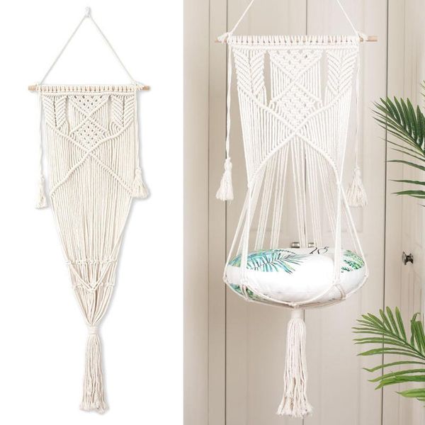 cat beds & furniture boho swing cage handmade macrame pets support nordic pet house cats hanging sleep chair seats toy pi669
cat beds & furniture boho swing cage handmade macrame pets support nordic pet house cats hanging sleep chair seats toy pi669