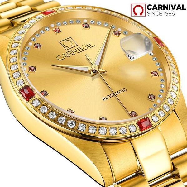 carnival mens watches sport waterproof full steel watch men automatic mechanical gold clock relogio masculino wristwatches, Slivery;brown
carnival mens watches sport waterproof full steel watch men automatic mechanical gold clock relogio masculino wristwatches, Slivery;brown