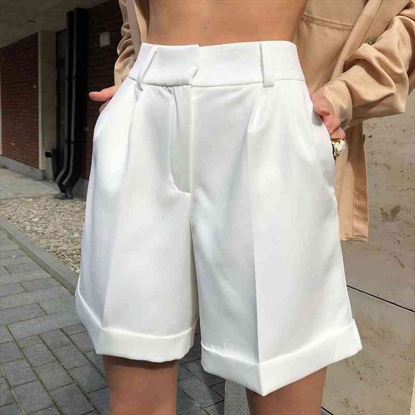 lucyever summer high waist casual women short solid color with pockets woman fashion cotton loose, White;black
lucyever summer high waist casual women short solid color with pockets woman fashion cotton loose, White;black
