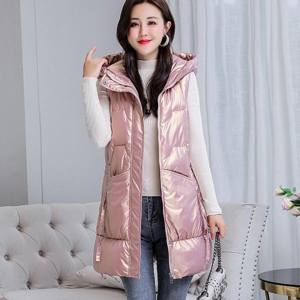 women's vests women autumn winter mid-long waistcoat vest 2021 casual solid sleeveless hooded thick warm padded coat for lady female, Black;white
women's vests women autumn winter mid-long waistcoat vest 2021 casual solid sleeveless hooded thick warm padded coat for lady female, Black;white