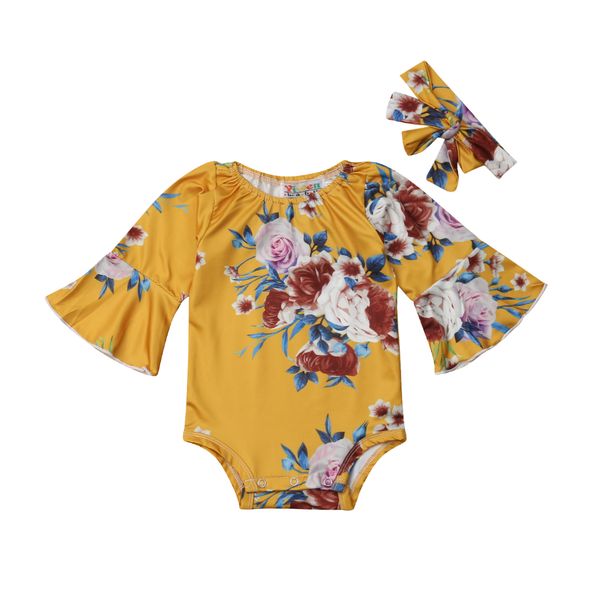 newborn infant kids baby girls pretty cute bodysuits headband 2pcs floral print long flare sleeve jumpsuits clothes, White
newborn infant kids baby girls pretty cute bodysuits headband 2pcs floral print long flare sleeve jumpsuits clothes, White