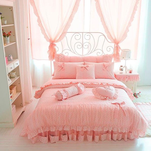 bedding sets pink purple floral print duvet cover with lace ruffle 100%cotton girls bed skirt princess twin king size
bedding sets pink purple floral print duvet cover with lace ruffle 100%cotton girls bed skirt princess twin king size