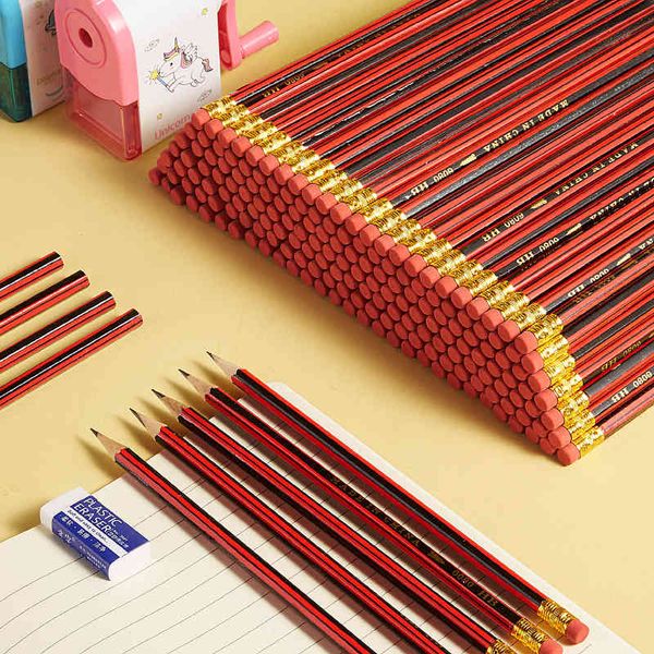 & hb 2b pencil red rod continuous lead hexagonal primary school writing tt with leather head learning stationery, Black;red
& hb 2b pencil red rod continuous lead hexagonal primary school writing tt with leather head learning stationery, Black;red