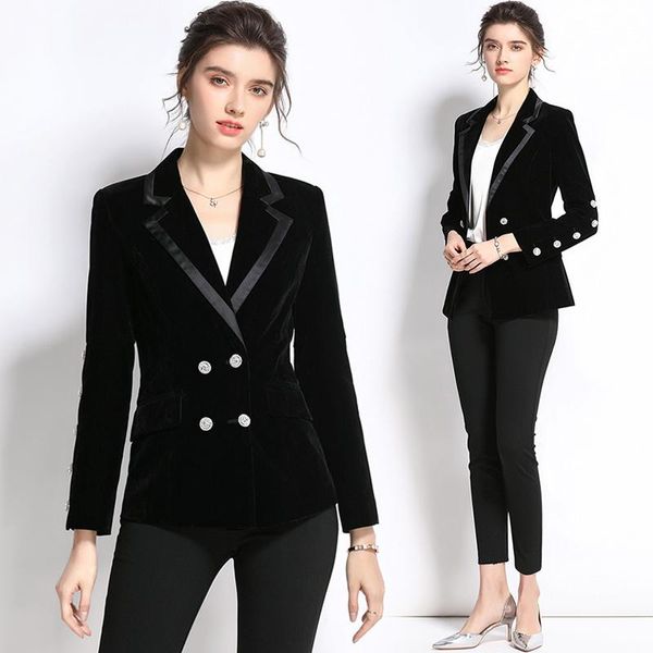 women's wool & blends spring fall winter velvet lapel neck buttons long sleeve women fashion temperament black blazer casual cozy coats
women's wool & blends spring fall winter velvet lapel neck buttons long sleeve women fashion temperament black blazer casual cozy coats