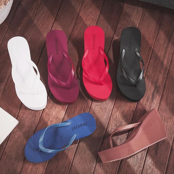 slippers low beach shoes ladies' on a wedge candy colors platform women heels rubber flip flops sabot summer high hawaiian slide, Black
slippers low beach shoes ladies' on a wedge candy colors platform women heels rubber flip flops sabot summer high hawaiian slide, Black