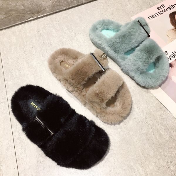 slippers fluffy faux fur furry sandals fake mink home women casual plush 6lfl, Black
slippers fluffy faux fur furry sandals fake mink home women casual plush 6lfl, Black