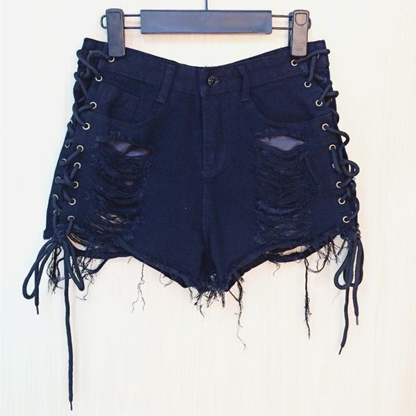 danjeaner ripped hole fringe black denim women lace up casual pocket jeans 2021 plus size summer shorts, White;black
danjeaner ripped hole fringe black denim women lace up casual pocket jeans 2021 plus size summer shorts, White;black